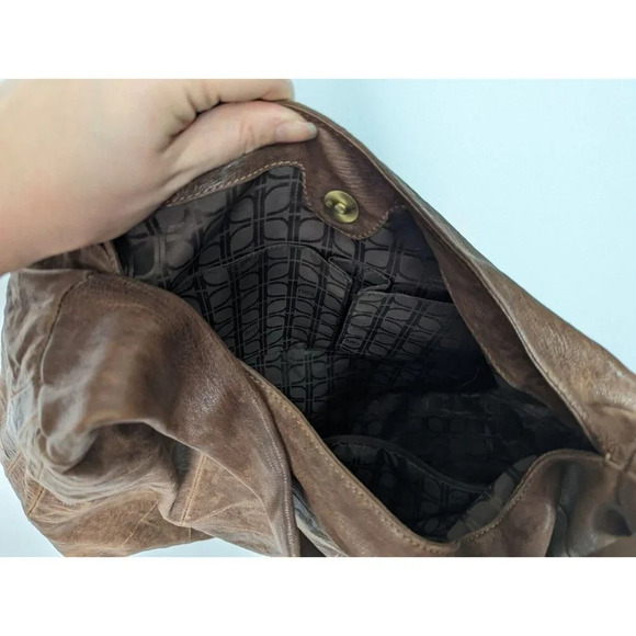 Y2K 90s Vintage Rafe New York Over Shoulder Hobo Bag Patchwork Leather Purse - Picture 9 of 13